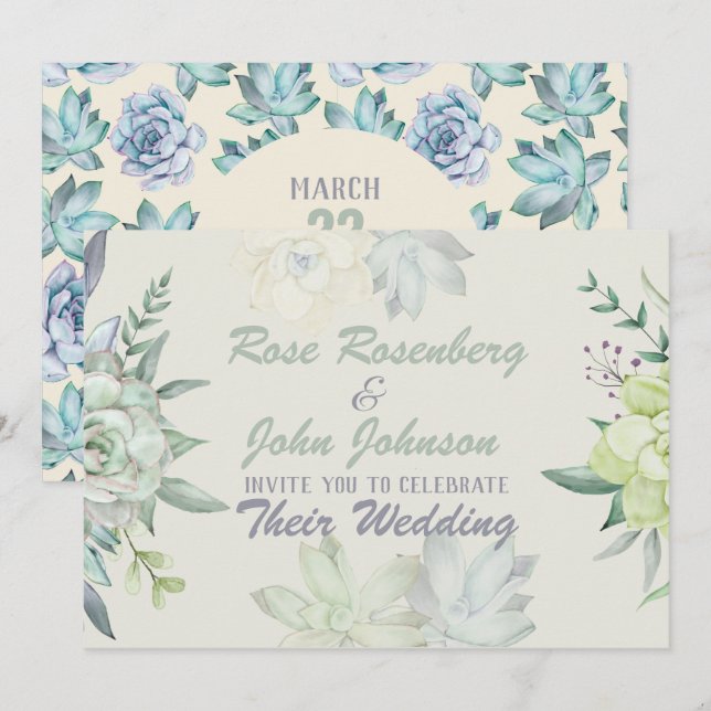 Watercolor Wedding Invitation (Front/Back)