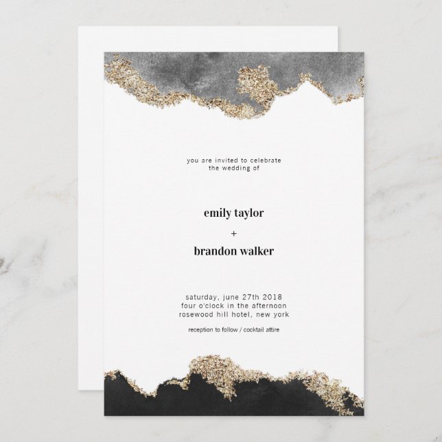 Watercolor Wedding Invitation (Front/Back)