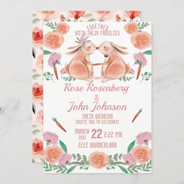 Watercolor Wedding Invitation (Front/Back)