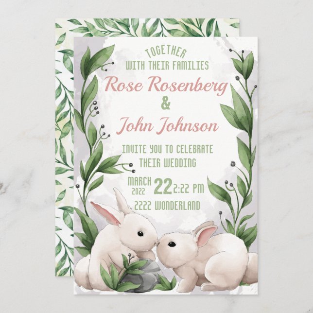 Watercolor Wedding Invitation (Front/Back)