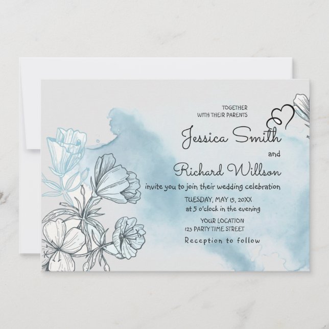 Watercolor Wedding Invitation (Front)