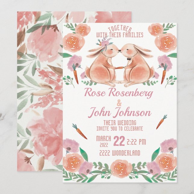 Watercolor Wedding Invitation (Front/Back)