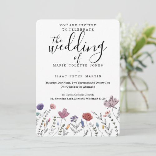 Watercolor Wedding Invitation