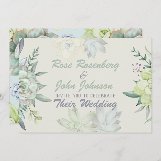 Watercolor Wedding Invitation (Front/Back)