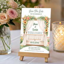 Watercolor Wedding Invitation Card Floral Stage