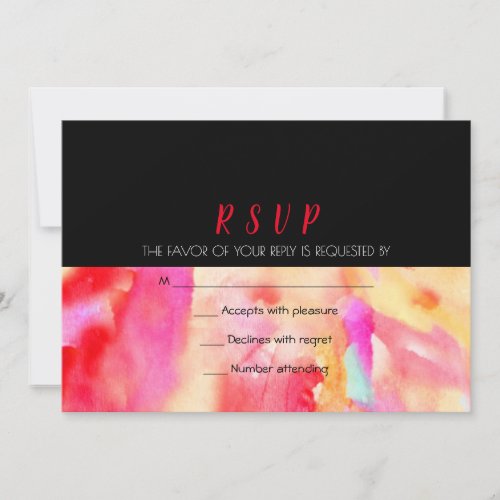 WATERCOLOR Wedding Invitation Reply Response RSVP