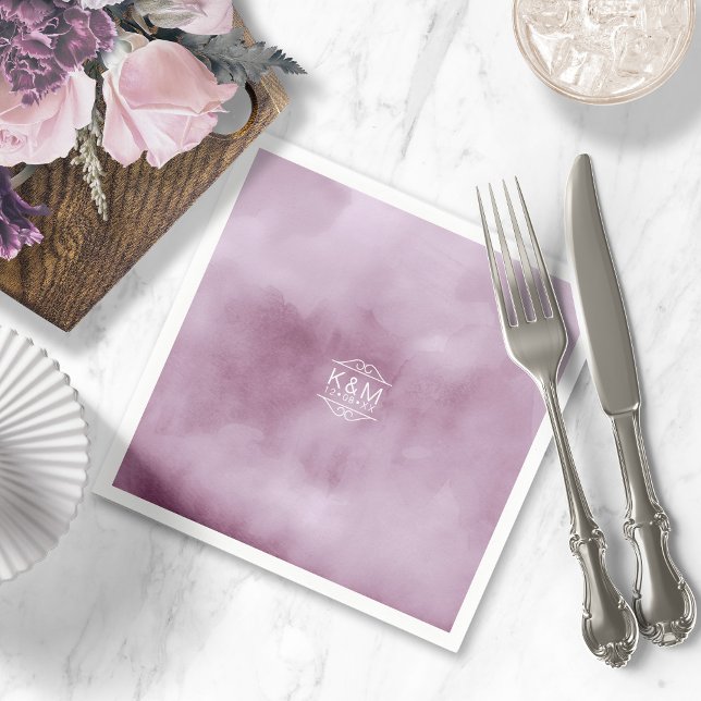 Watercolor Wedding Lilac ID654 Napkins (Creator Uploaded)
