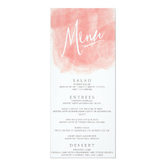 Watercolor Wedding Menu Card
