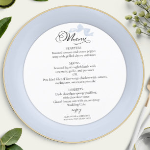 Watercolor Wedding Menus   Blue Bow Calligraphy