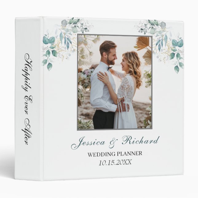 Watercolor Wedding PHOTO 3 Ring Binder (Front/Spine)
