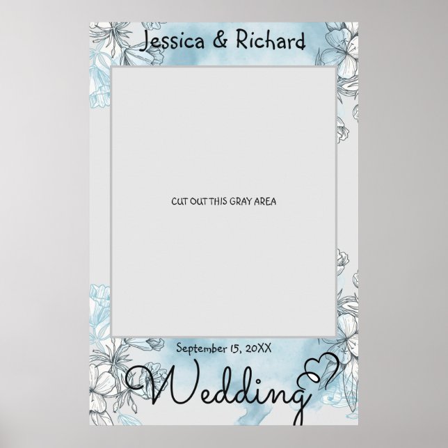 Watercolor Wedding Photo Prop Poster (Front)