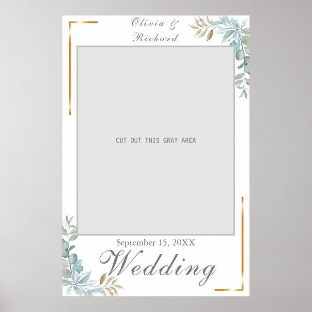 Watercolor Wedding Photo Prop Poster (Front)