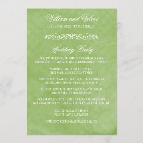 Watercolor Wedding Programs