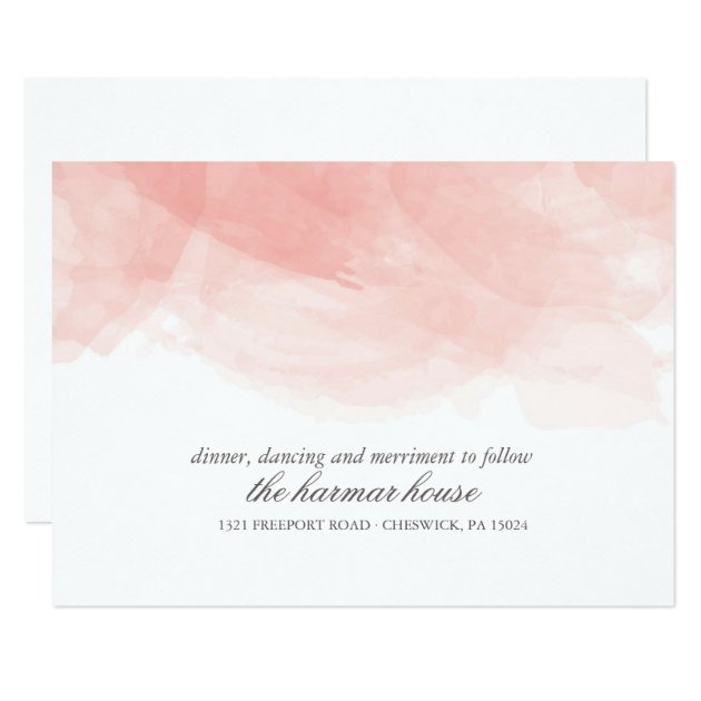 Watercolor Wedding Reception Card
