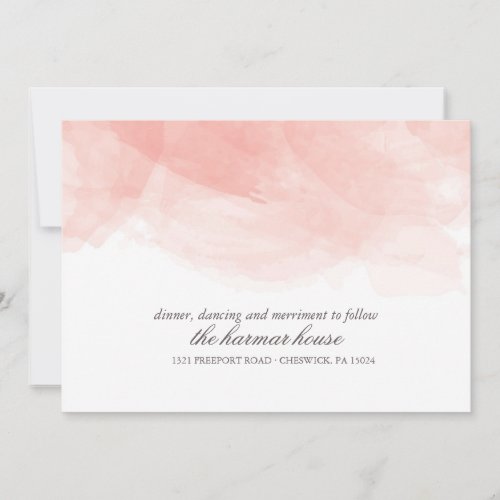 Watercolor Wedding Reception Card