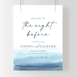 Watercolor Wedding Rehearsal Dinner Sign: Coastal  Foam Board