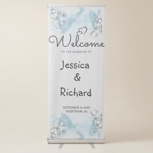 Watercolor Wedding Retractable Banner