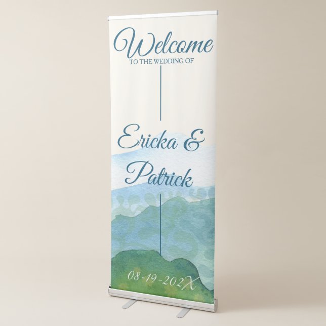 Watercolor Wedding  Retractable Banner (3/4)