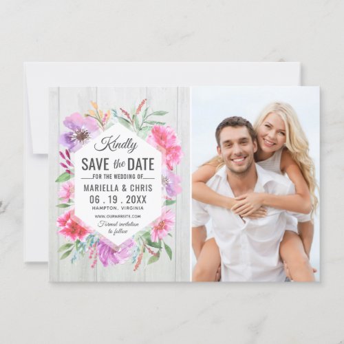 Watercolor Wedding Save the Date Decoupage Photo