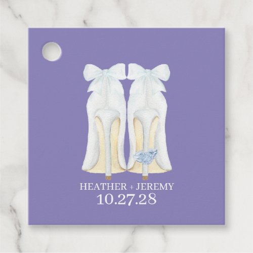 Watercolor Wedding Shoes Favor Tags