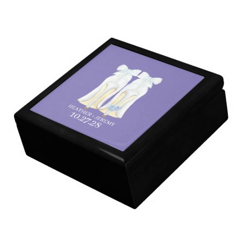 Watercolor Wedding Shoes Gift Box