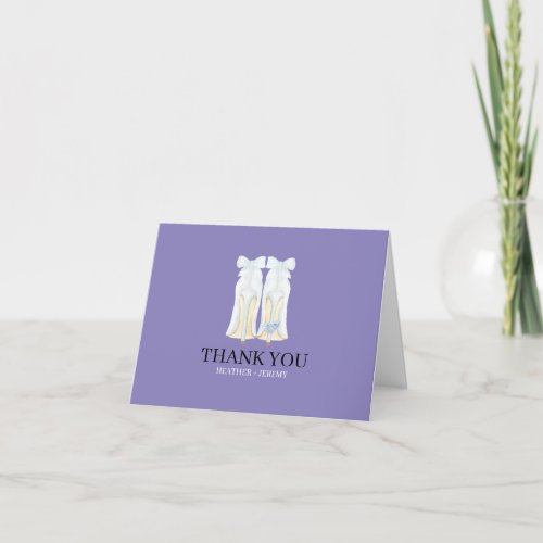 Watercolor Wedding Shoes Thank You Card