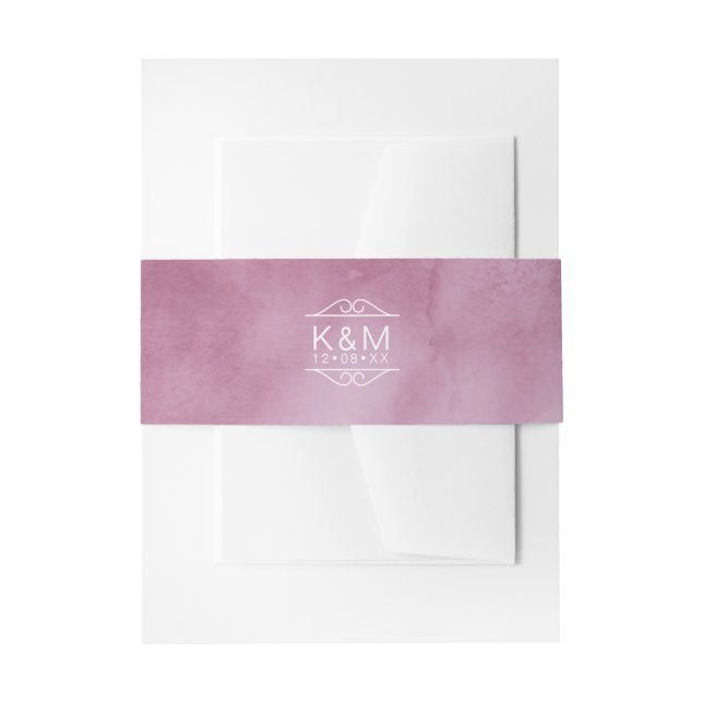 Watercolor Wedding Table Lilac ID654 Invitation Belly Band (Front Example)
