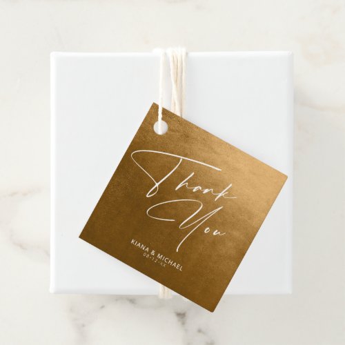 Watercolor Wedding Thank You Autumn Gold ID786 Favor Tags