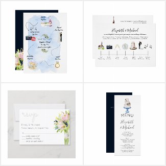 Watercolor Wedding Timeline Collection