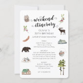 Watercolor Weekend in the Woods Itinerary  Invitation (Front)