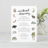 Watercolor Weekend in the Woods Itinerary  Invitation (Standing Front)
