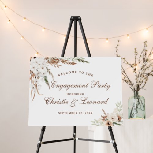 Watercolor Welcome Elegant Boho Engagement Party Foam Board