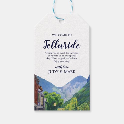 Watercolor Welcome to Telluride Wedding Welcome Gift Tags