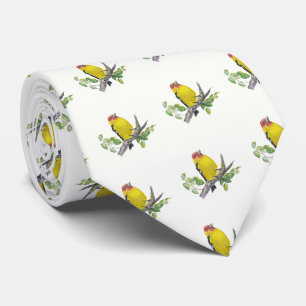 Watercolor Western Tanager Birds Nature Art Neck Tie
