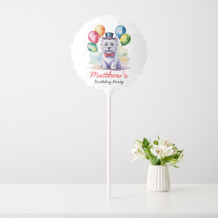 Watercolor Westie Dog Kids Birthday Party  Balloon