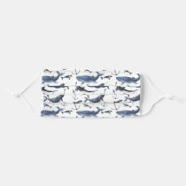 Watercolor Whale &amp; Anchor Pattern Adult Cloth Face Mask