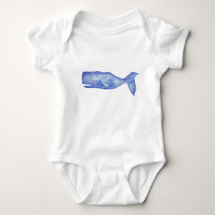 Watercolor Whale baby clothing Bodysuit