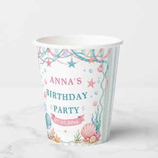 Watercolor Whale Birthday Party Paper Cups