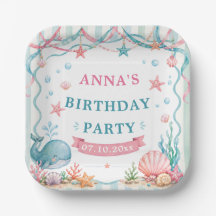 Watercolor Whale Birthday Party