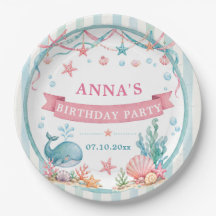 Watercolor Whale Birthday Party