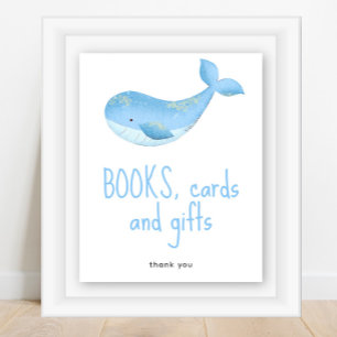 Watercolor whale - Books cards and gifts Poster