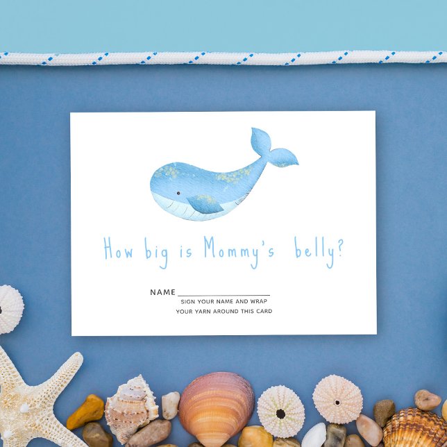 Watercolor whale - how big is mommy's belly enclosure card (Creator Uploaded)