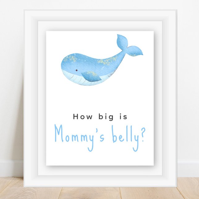 Watercolor whale - How big is Mommy's belly Poster (Creator Uploaded)