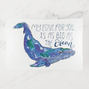 Watercolor Whale - Love as Big as The Ocean Trinket Tray