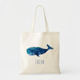 Watercolor Blue Fish Sea Life Kids Personalized Tote Bag Zazzle