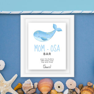 Watercolor whale - mom-osa bar poster
