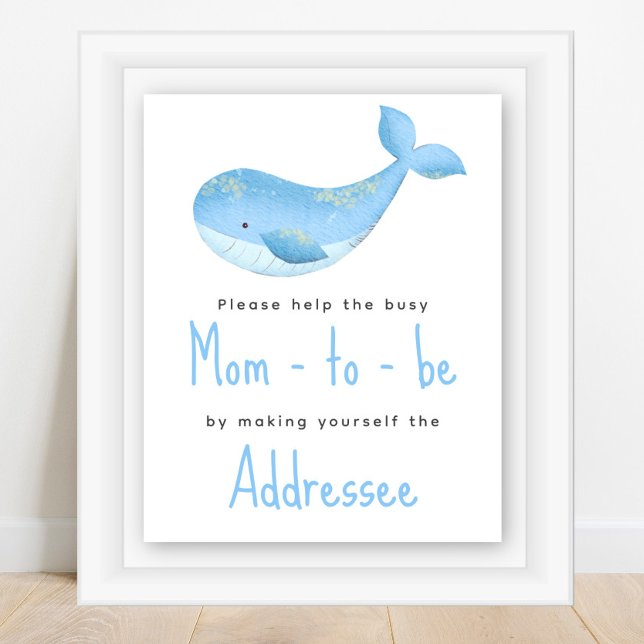 Watercolor whale - Mom to be addressee Poster (Creator Uploaded)