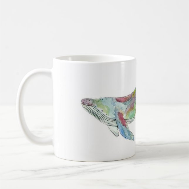 Watercolor Whale Mug (Left)