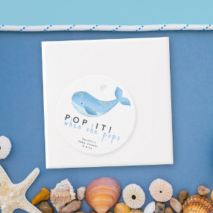 Watercolor whale - pop it! when she pops favor tags