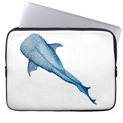 Watercolor whale shark classic laptop sleeve